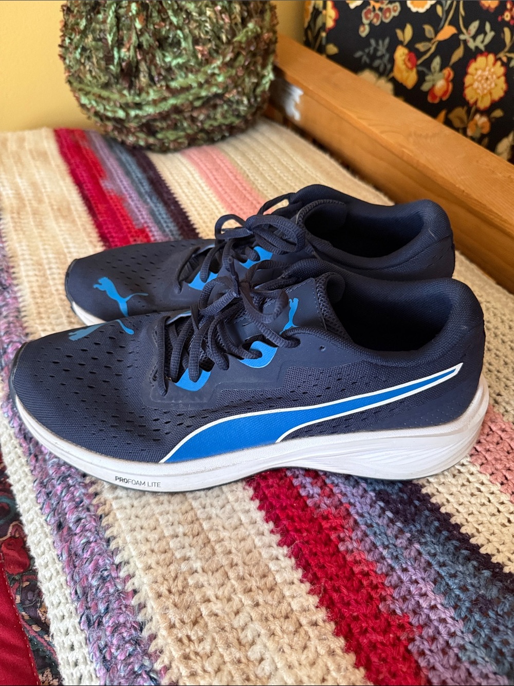 Puma Navy and Bright Blue Kids' Sneakers